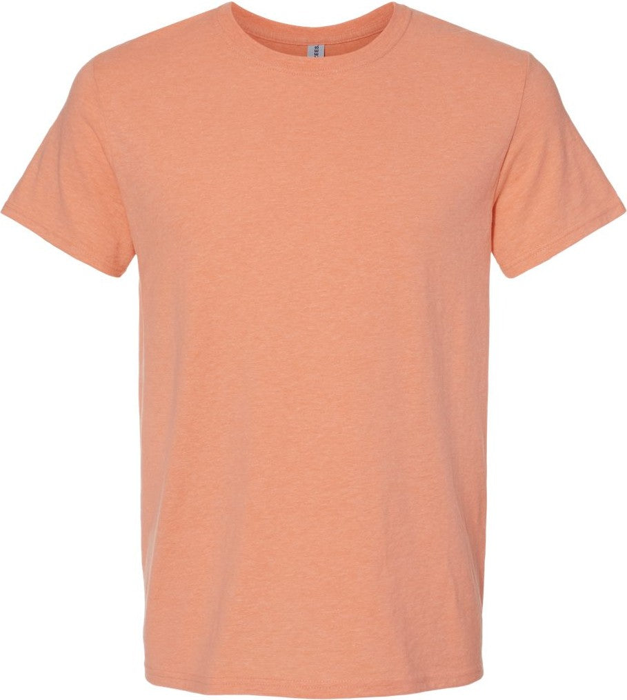 Front View of Peach Premium Blend Ring-Spun T-Shirt - 560MR