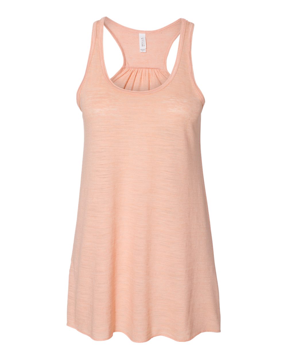 Front View of Peach Slub Women&#39;s Flowy Racerback Tank - 8800