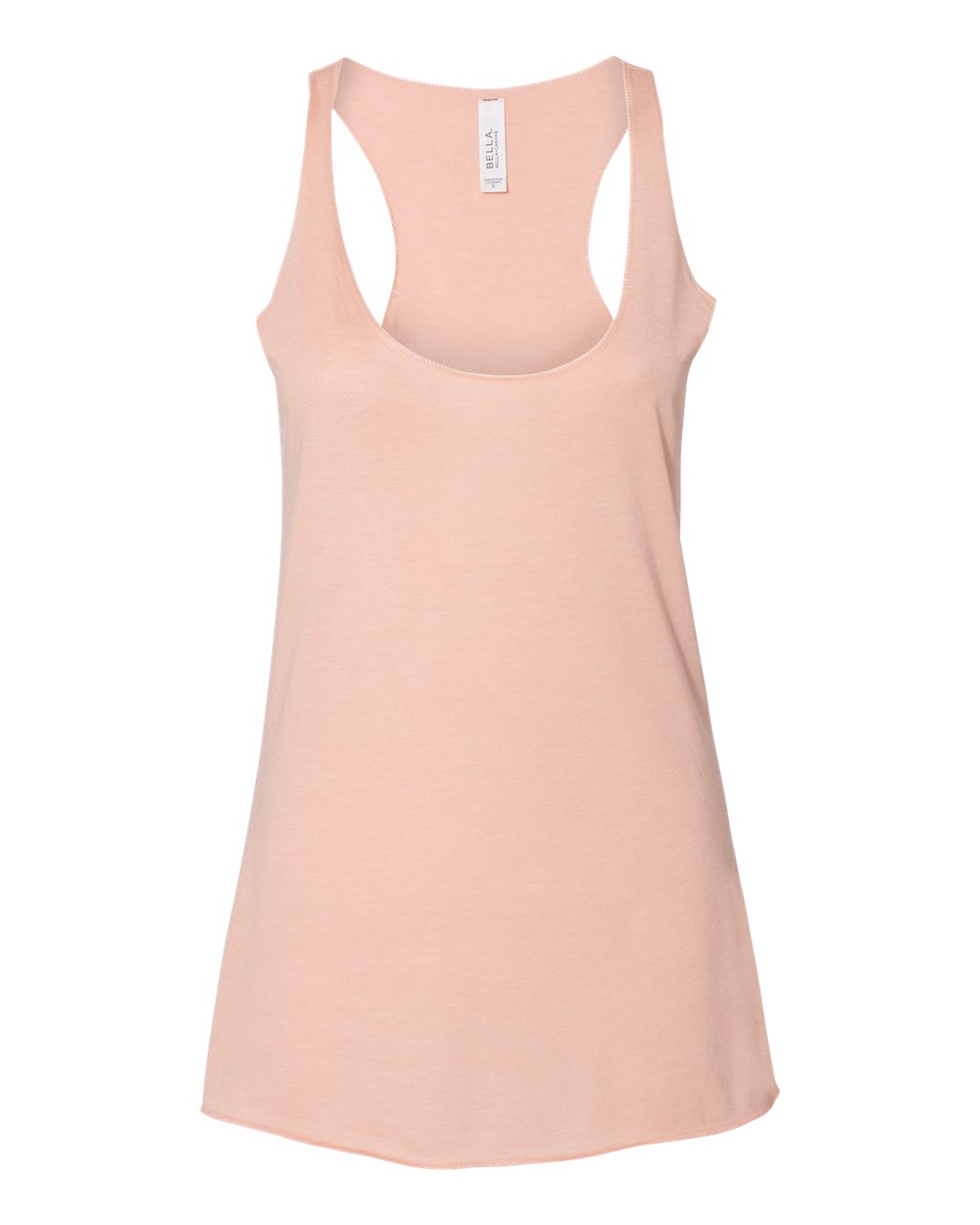 Front View of Peach Triblend Women's Triblend Racerback Tank - 8430