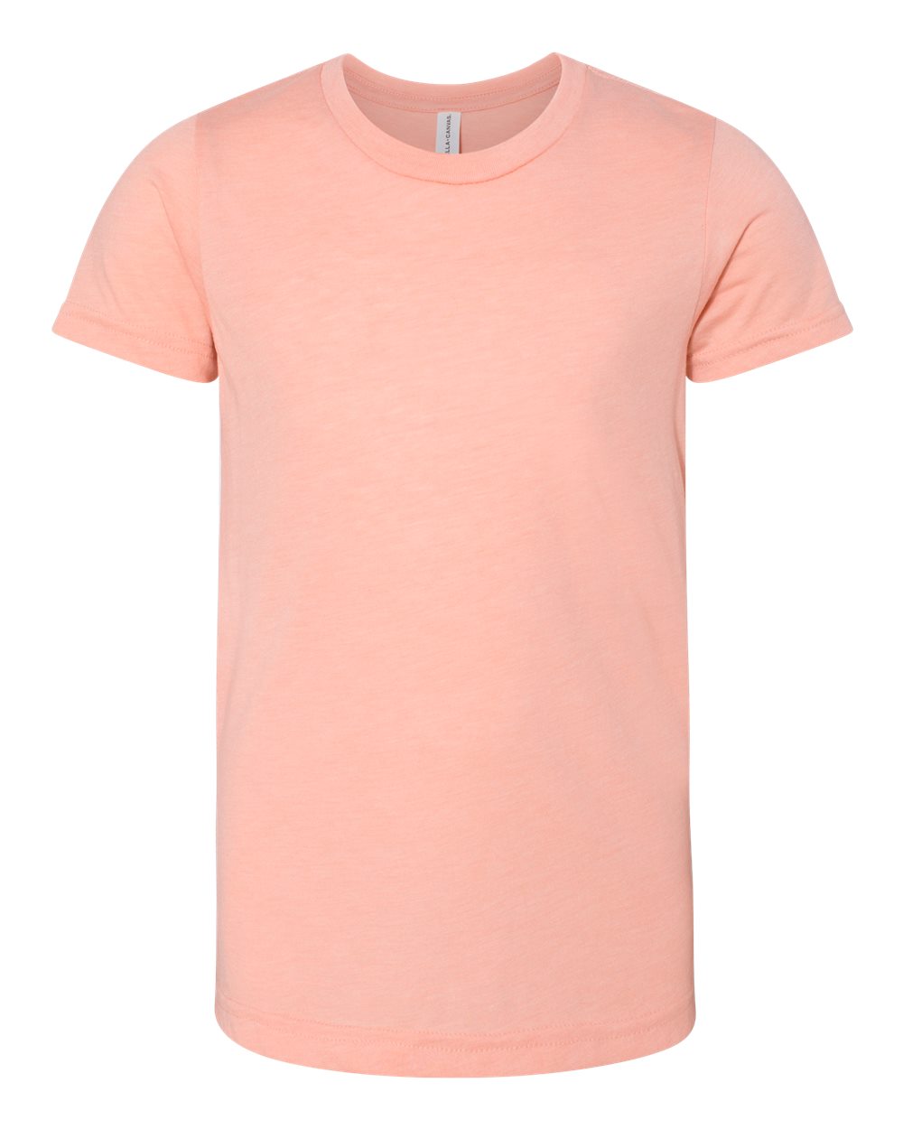Front View of Peach Triblend Youth Triblend Tee - 3413Y