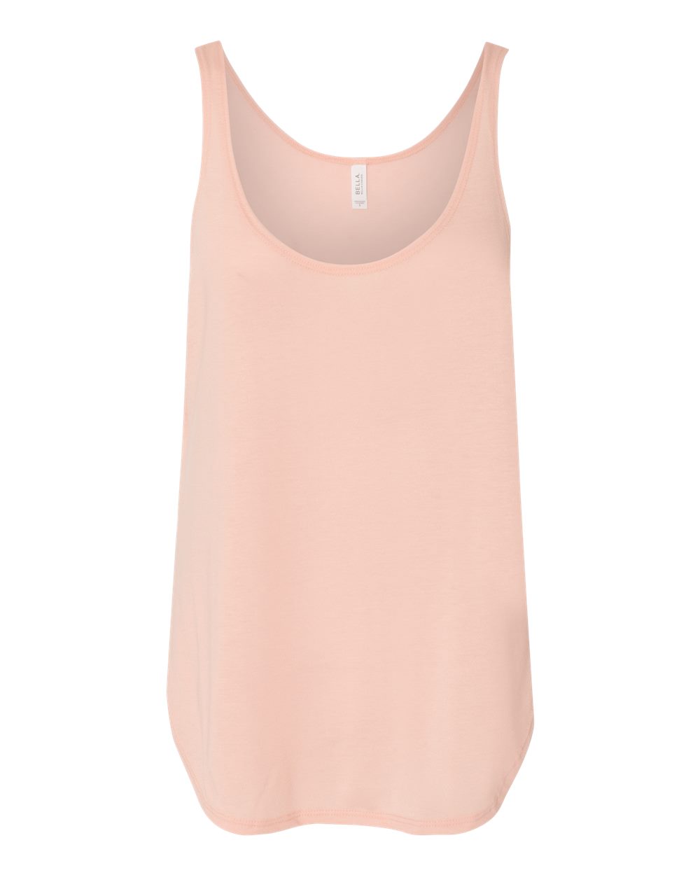 Front View of Peach Women's Flowy Tank with Side Slit - 8802