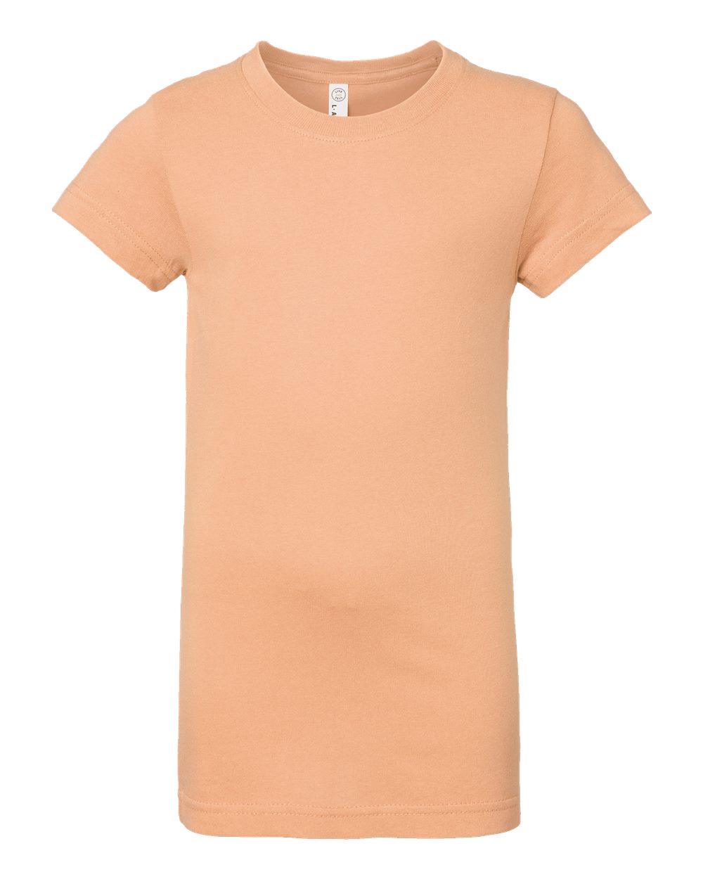 Front View of Peachy Girls' Fine Jersey Tee - 2616