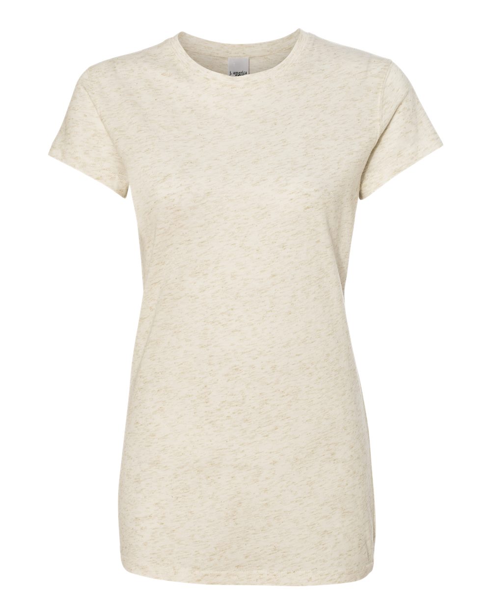 Front View of Pearl/ Gold Women’s Glitter T-Shirt - 8138