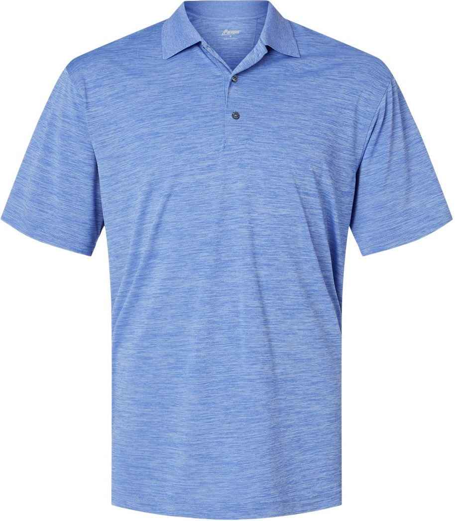 Front View of Peri Blue Heather Dakota Striated Heather Polo - 130
