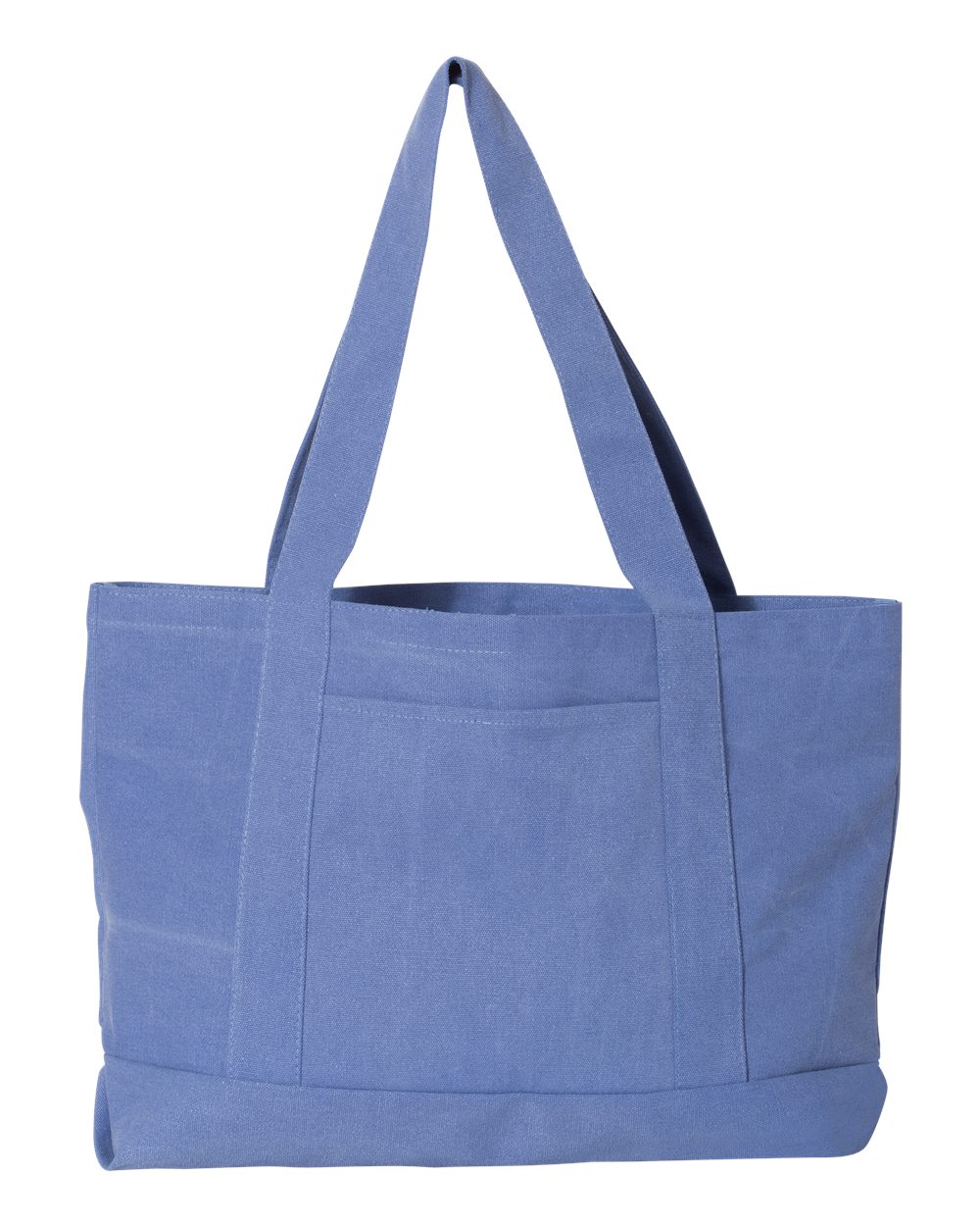 Front View of Periwinkle Blue Seaside Cotton Pigment Dyed Resort Tote - 8870