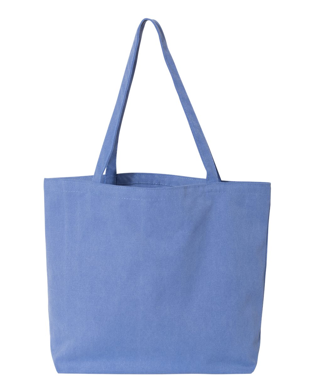 Front View of Periwinkle Blue Seaside Pigment-Dyed Large Tote - 8507