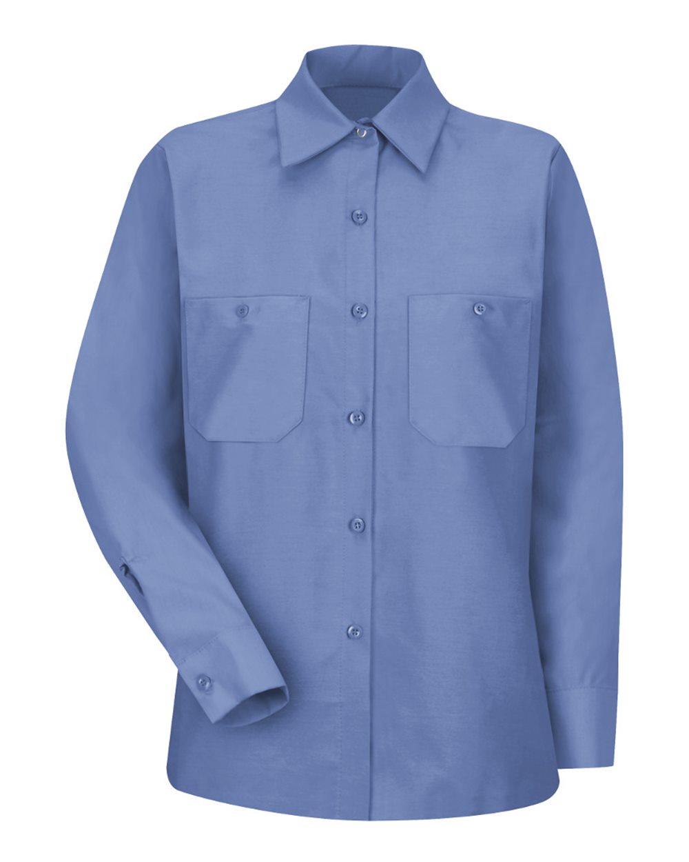 Front View of Petrol Blue Women's Industrial Work Shirt - SP13