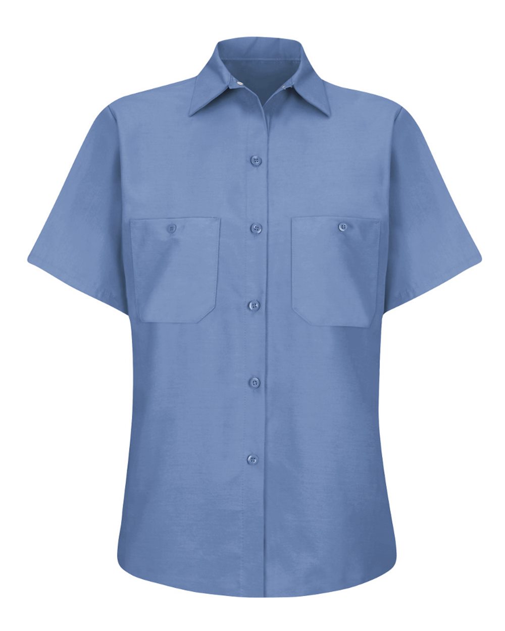 Front View of Petrol Blue Women's Industrial Work Shirt - SP23