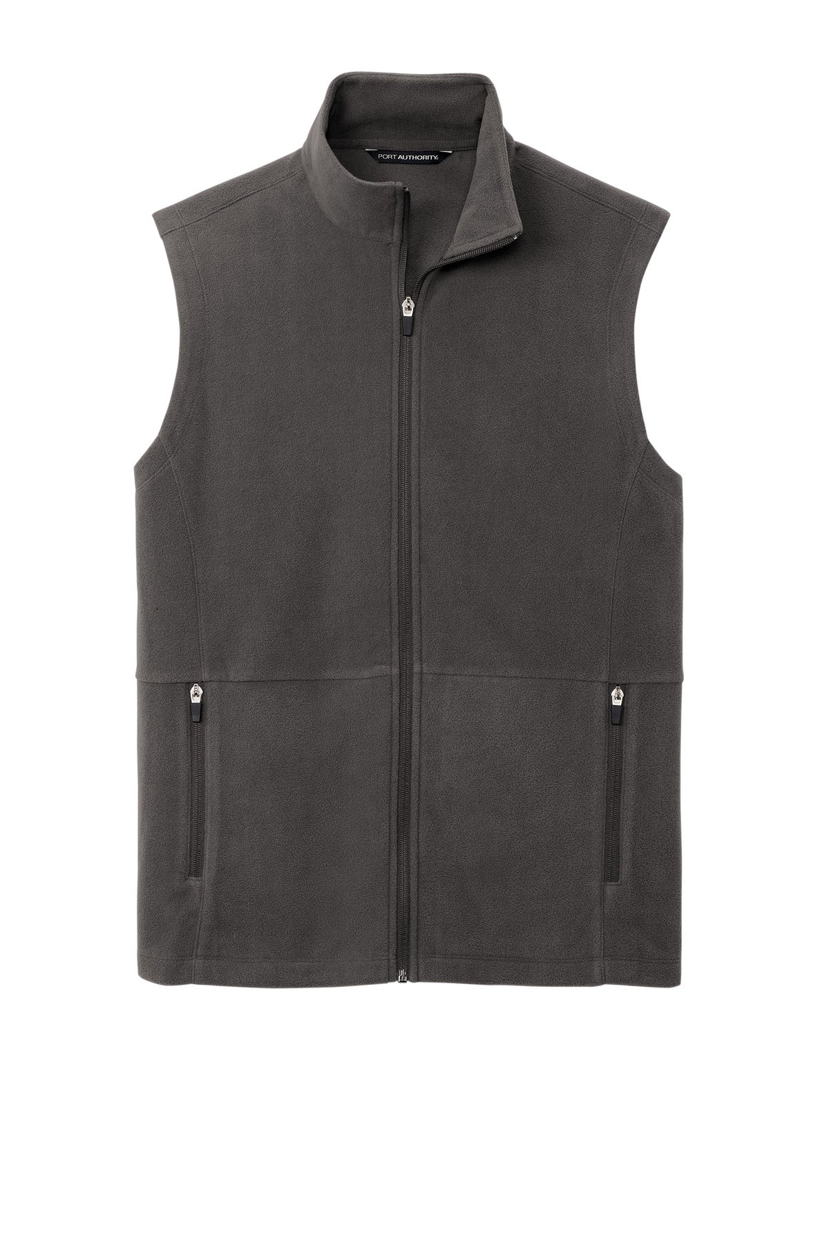 Front View of Pewter Port Authority Accord Microfleece Vest F152