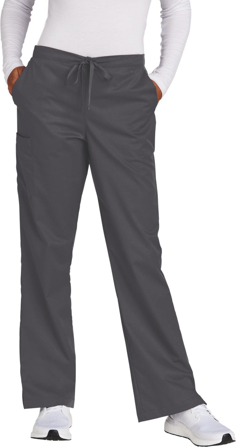 Front View of Pewter Wink Women's Tall WorkFlex Flare Leg Cargo Pant WW4750T