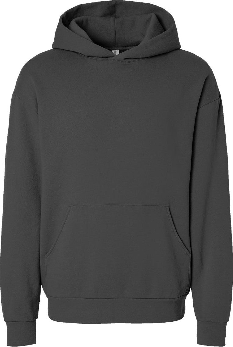Front View of Pigment Black Avenue Hooded Sweatshirt - IND280SL