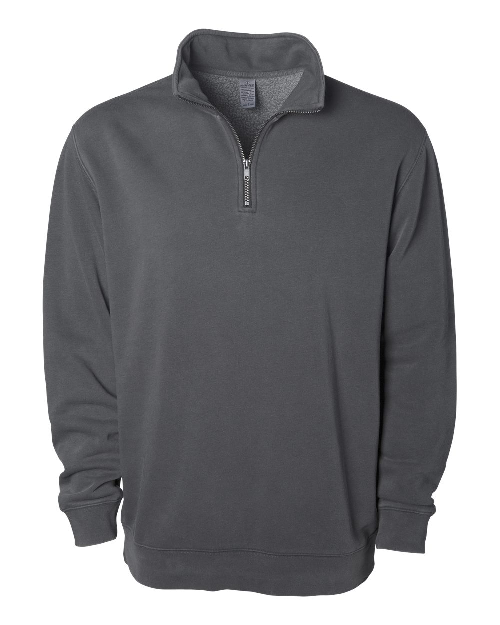 Front View of Pigment Black Pigment-Dyed Quarter-Zip Pullover - PRM4600QZ