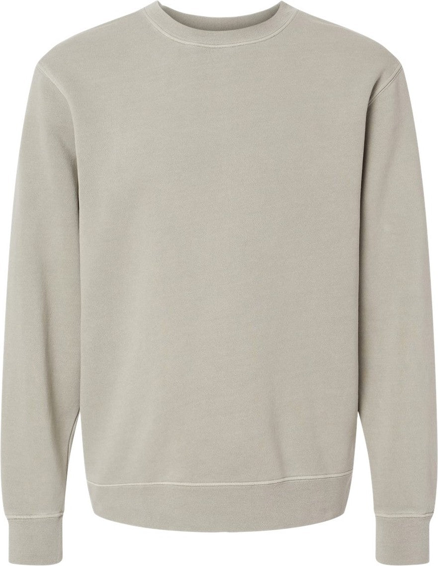 Front View of Pigment Cement Midweight Pigment-Dyed Crewneck Sweatshirt - PRM3500