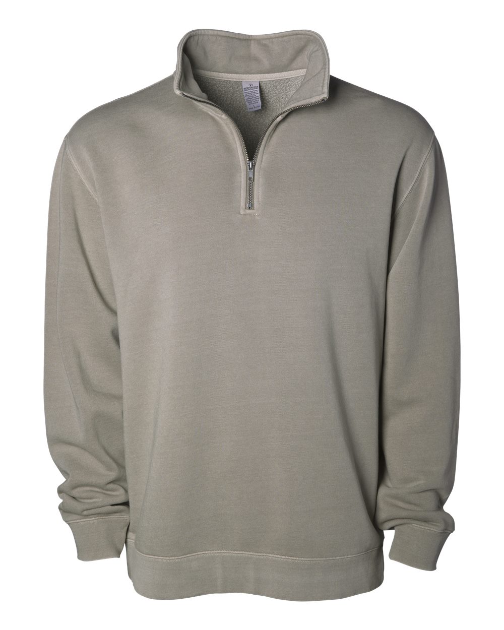 Front View of Pigment Cement Pigment-Dyed Quarter-Zip Pullover - PRM4600QZ