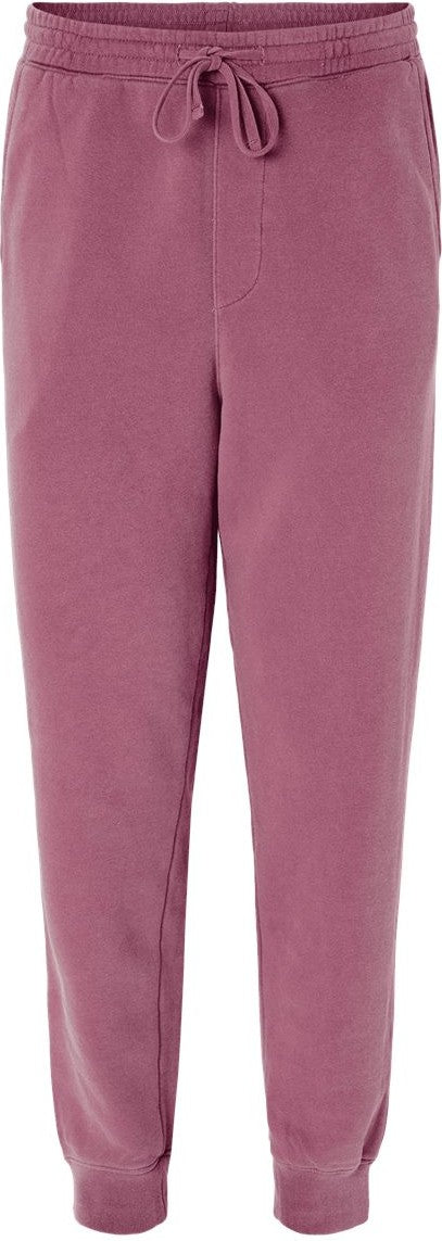 Front View of Pigment Maroon Pigment-Dyed Fleece Pants - PRM50PTPD