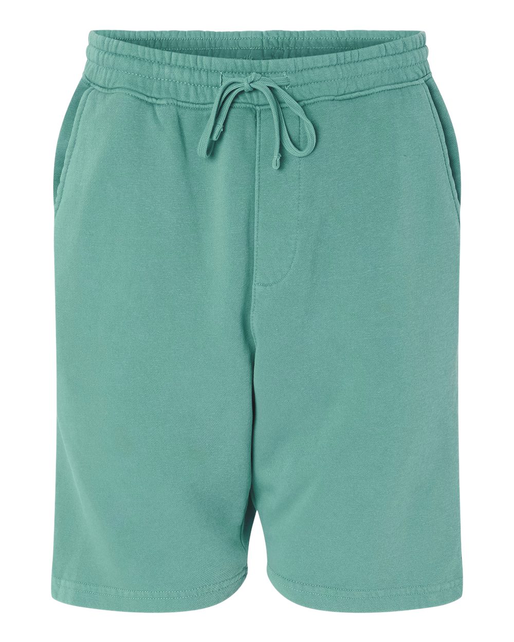 Front View of Pigment Mint Pigment-Dyed Fleece Shorts - PRM50STPD