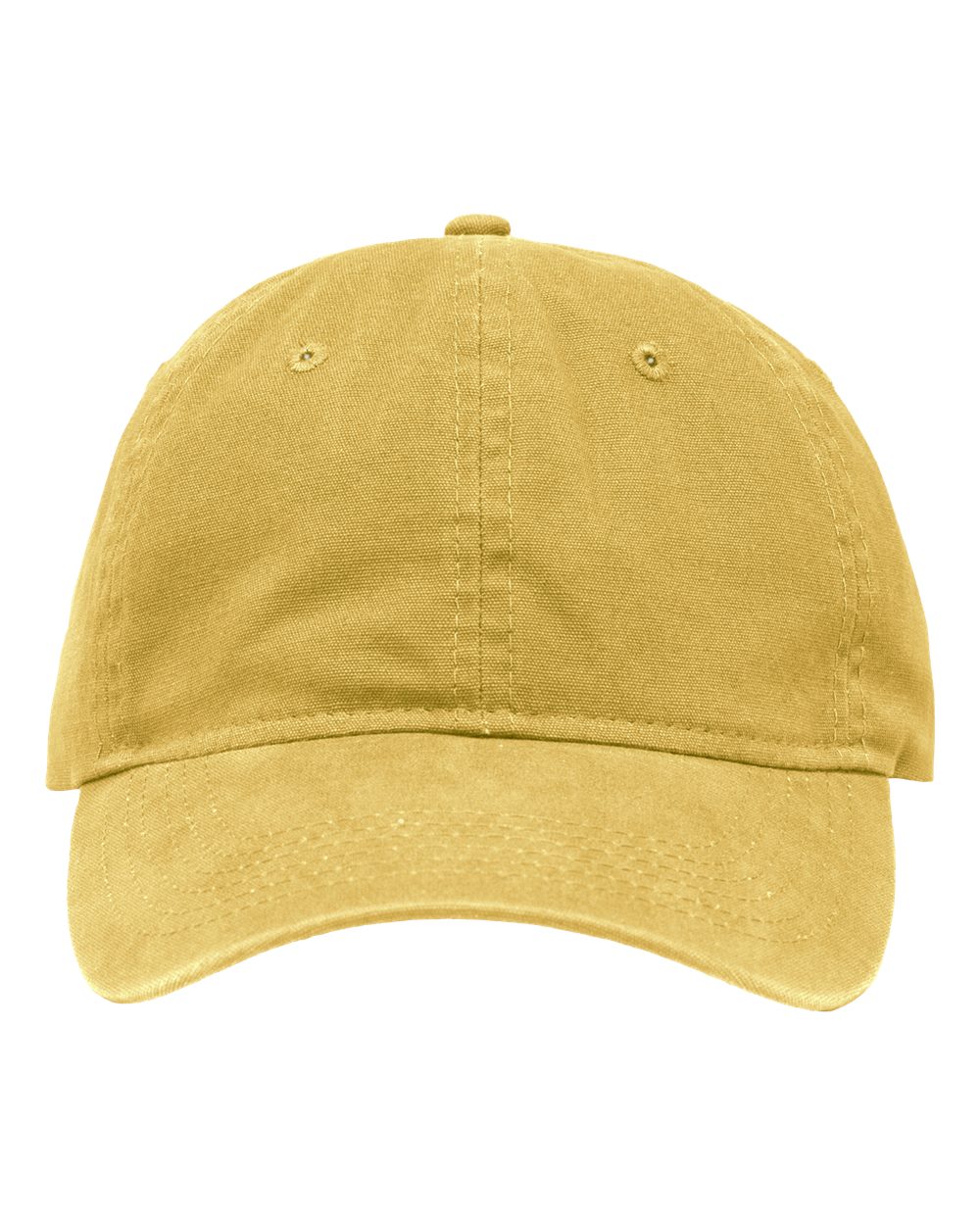 Front View of Pigment Mustard Yellow Dad Hat Fit - SP1700