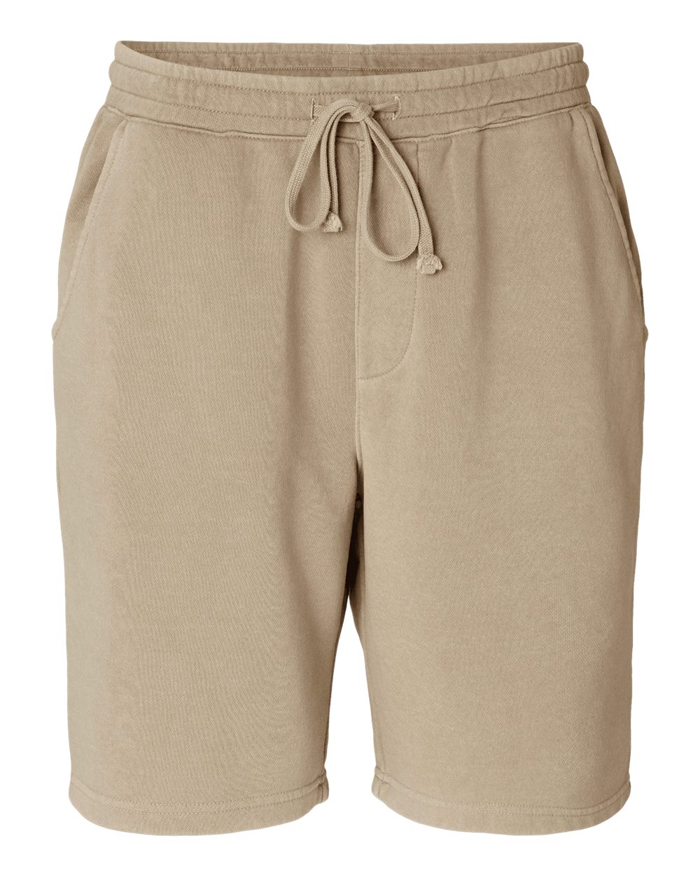 Front View of Pigment Sandstone Pigment-Dyed Fleece Shorts - PRM50STPD
