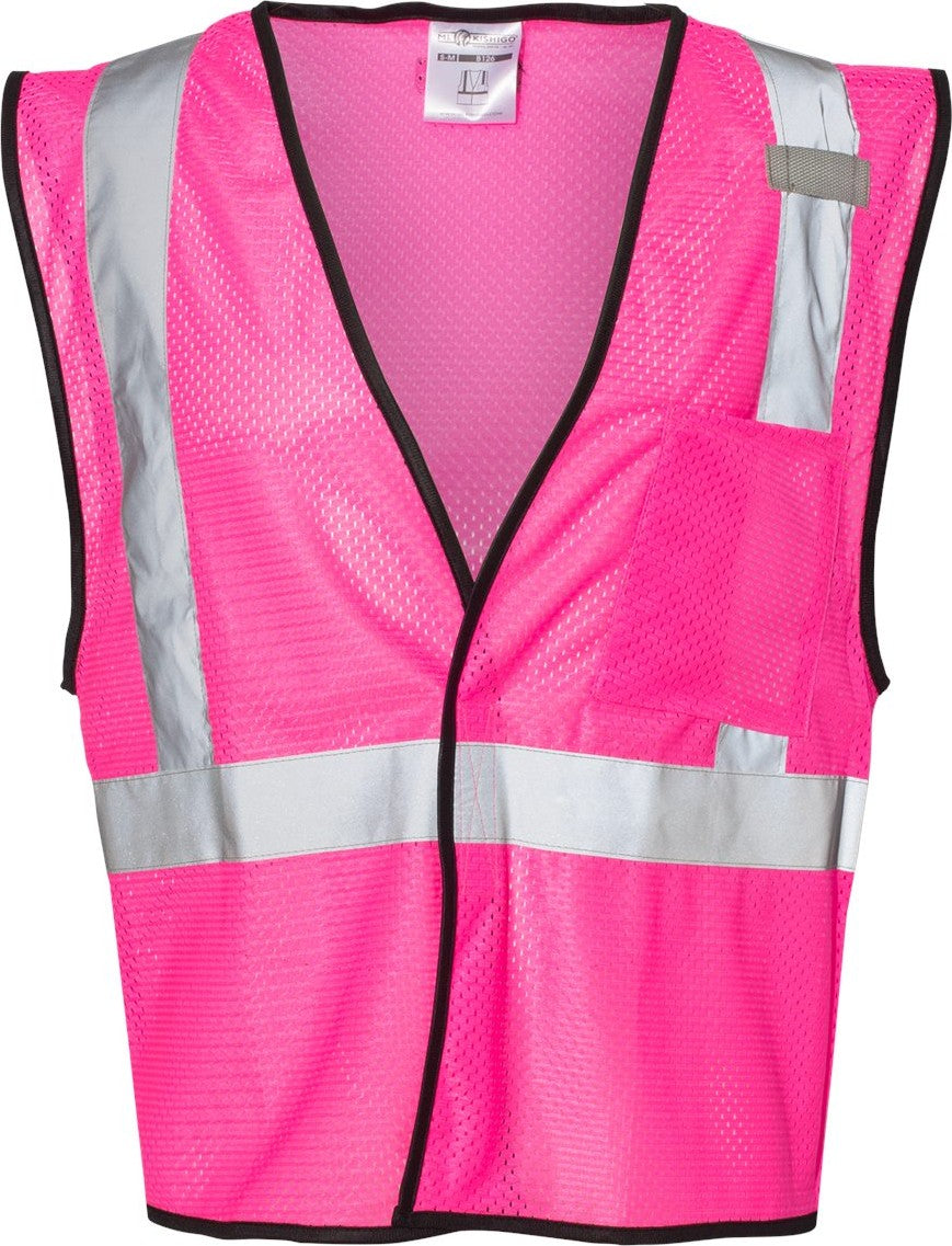 Front View of Pink - B126 EV Series® Enhanced Visibility Non-ANSI Vest - B120-131