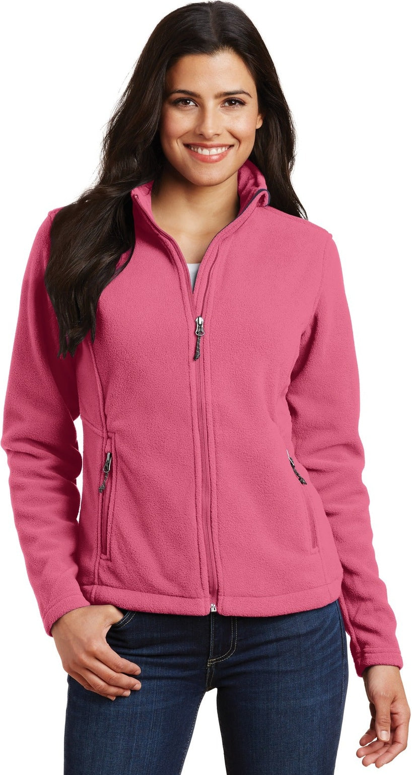Front View of Pink Blossom Port Authority Women's Value Fleece Jacket. L217