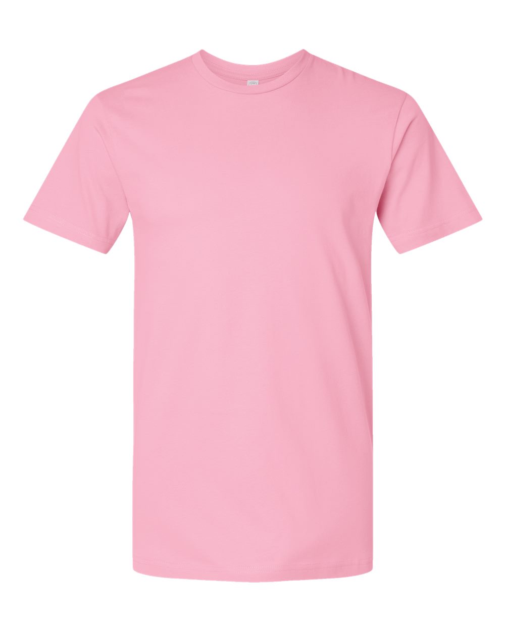 Front View of Pink Fine Jersey Tee - 6901