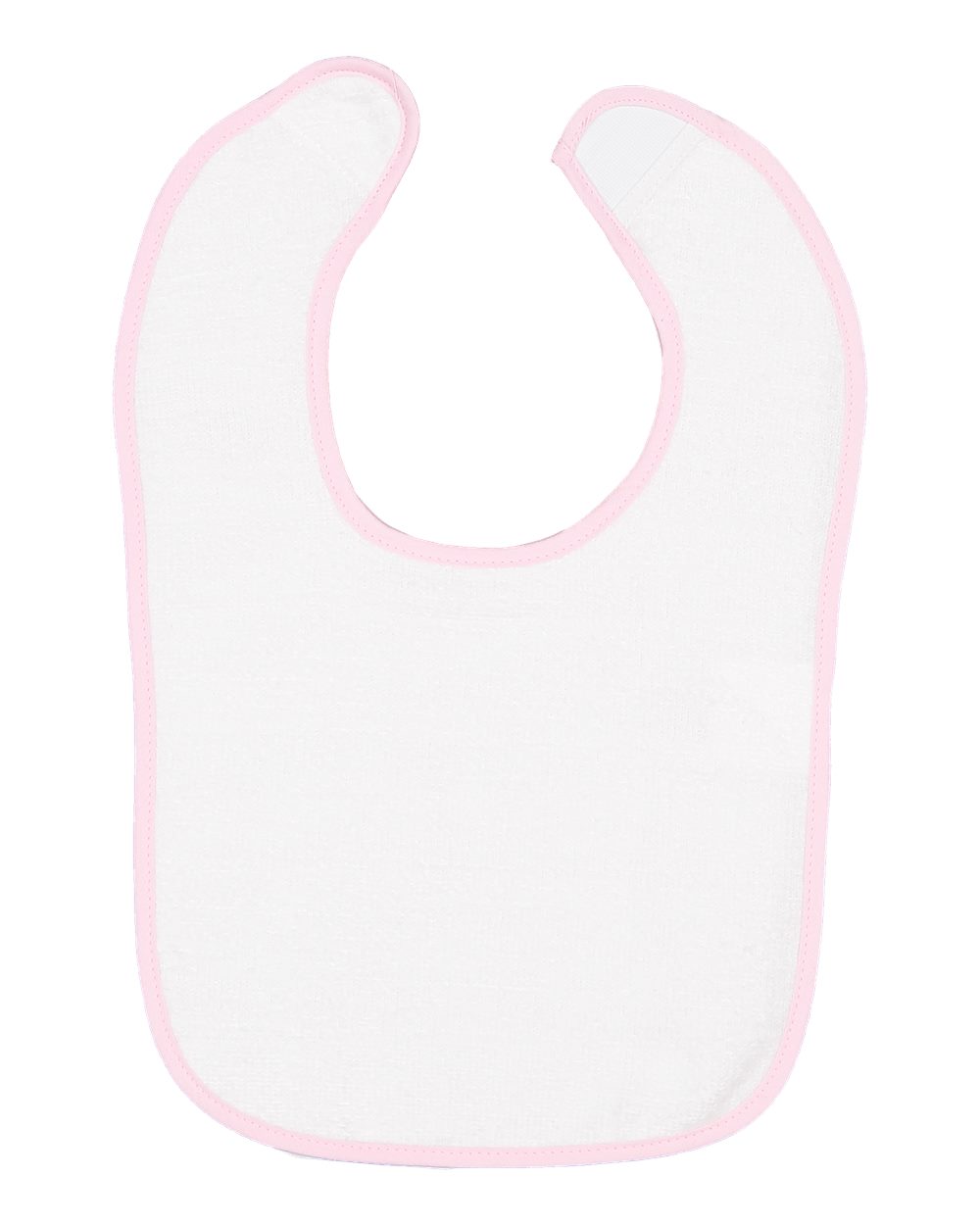 Front View of Pink Infant Contrast Trim Terry Bib - 1003