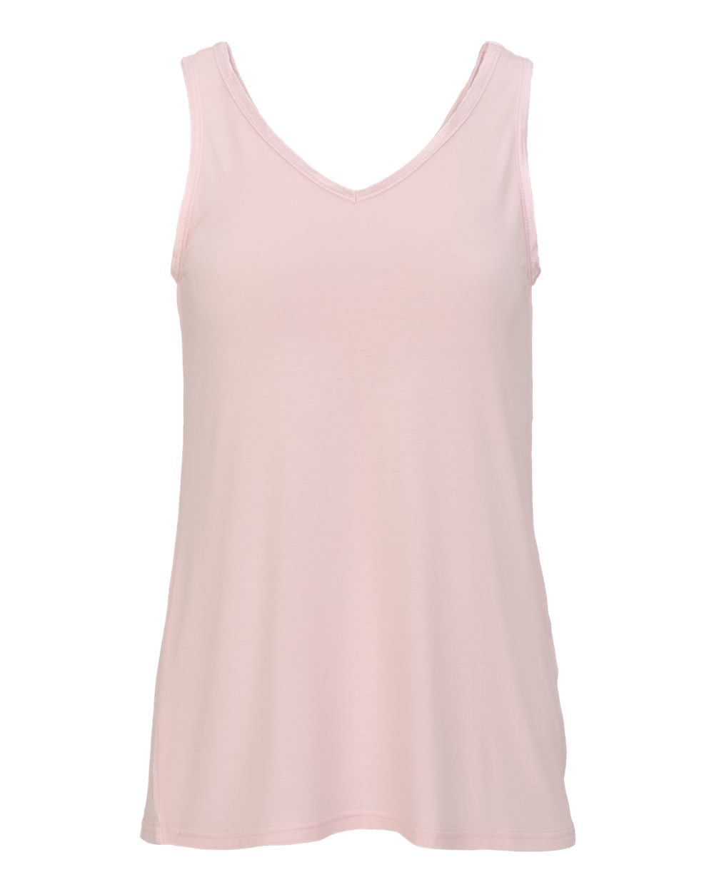 Front View of Pink Serenity Women&#39;s Bamboo V-Neck Tank Top - BW2504