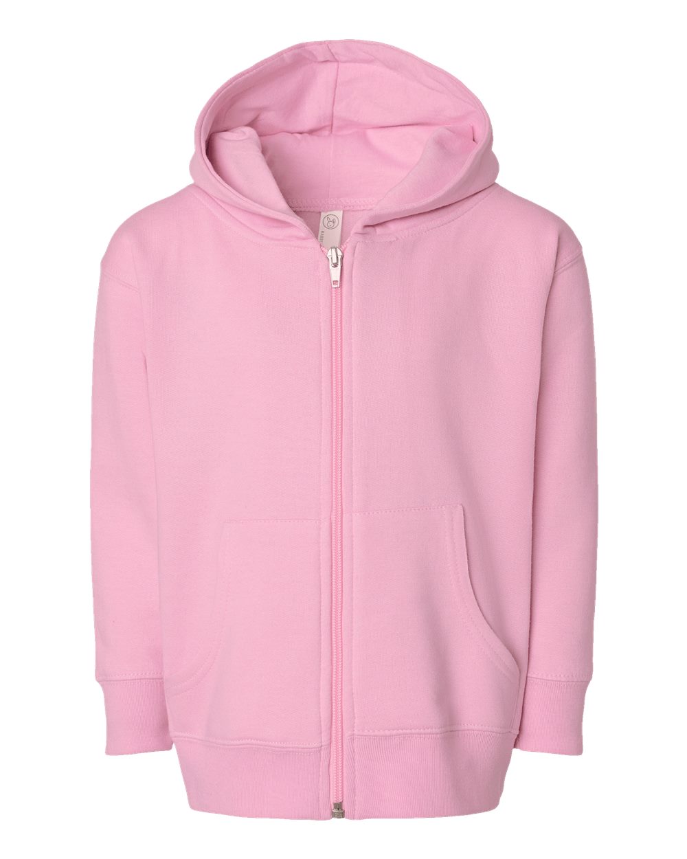 Front View of Pink Toddler Full-Zip Fleece Hoodie - 3346