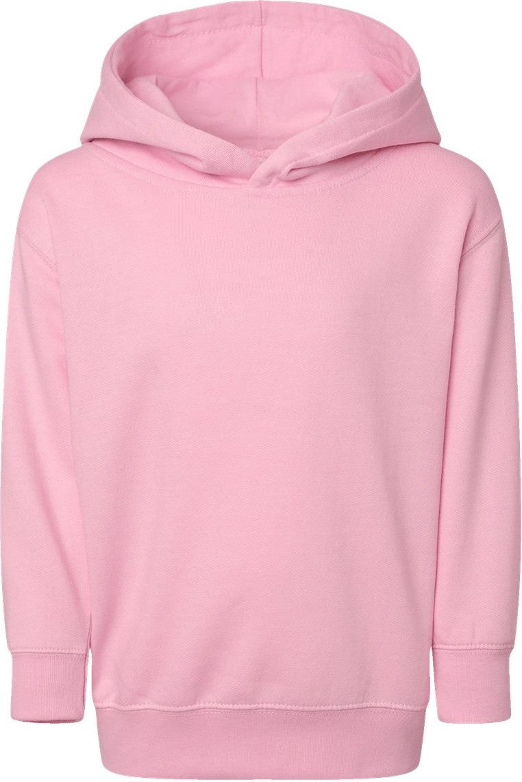 Front View of Pink Toddler Pullover Fleece Hoodie - 3326