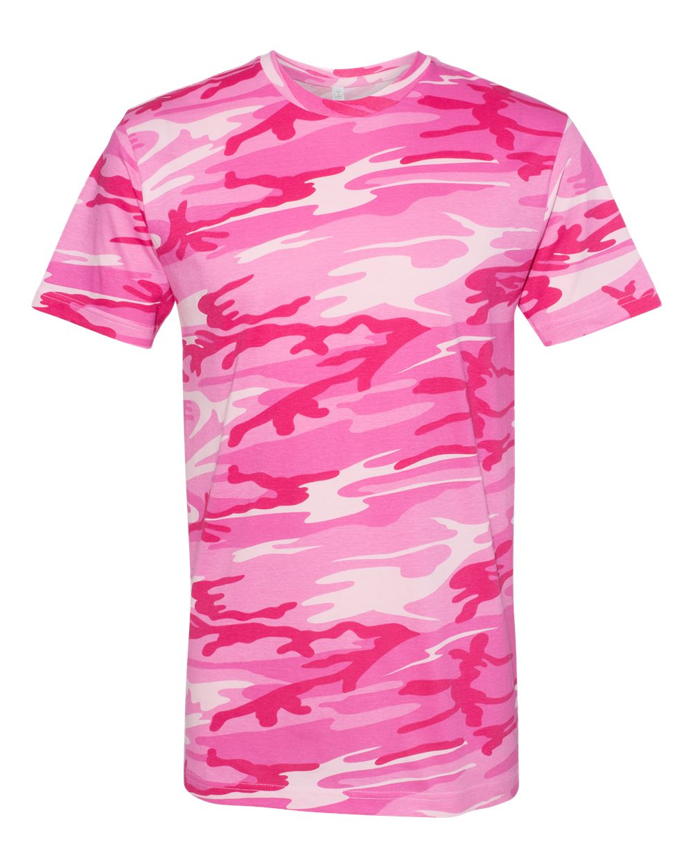 Front View of Pink Woodland Camo Tee - 3907