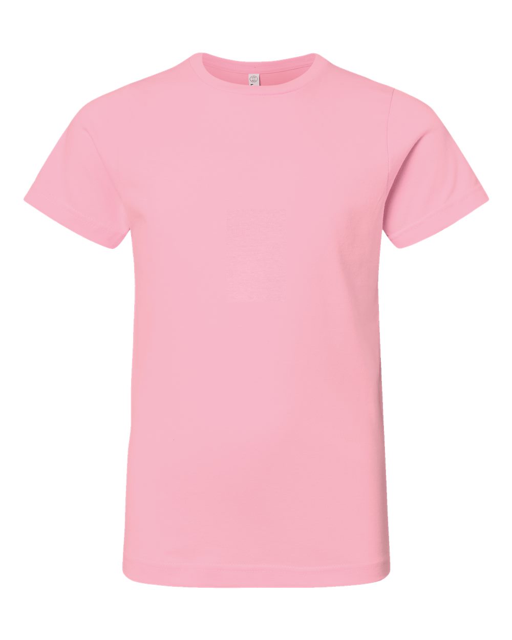 Front View of Pink Youth Fine Jersey Tee - 6101