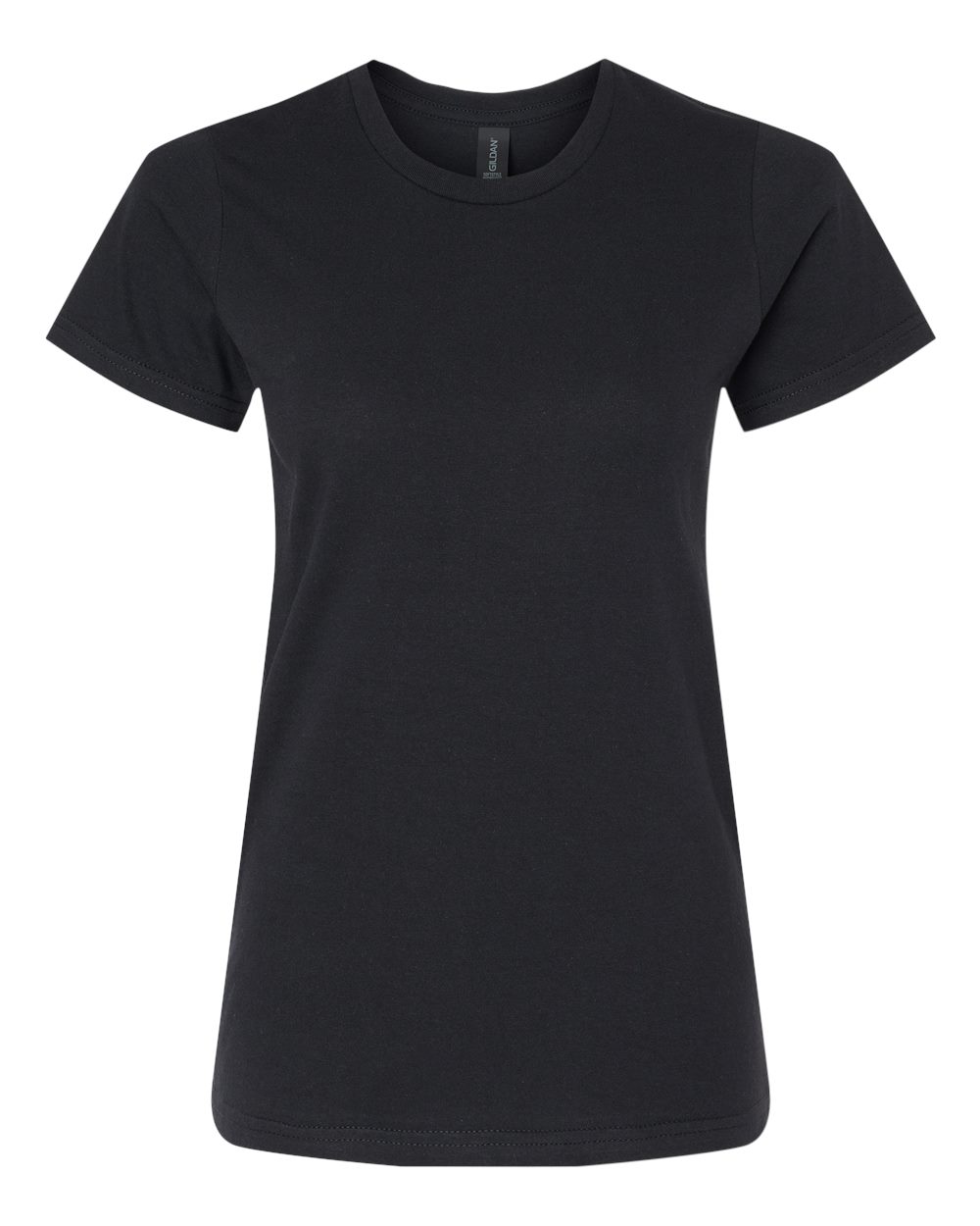 Front View of Pitch Black Softstyle® Women's Midweight T-Shirt - 65000L