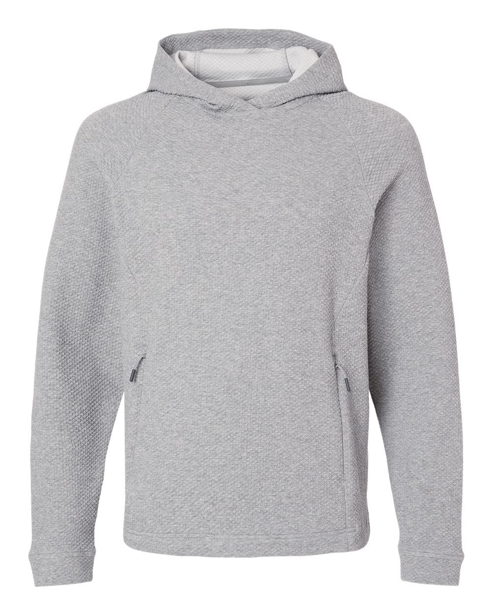 Front View of Platinum Heather Men&#39;s Spirit Hooded Pullover - NE729