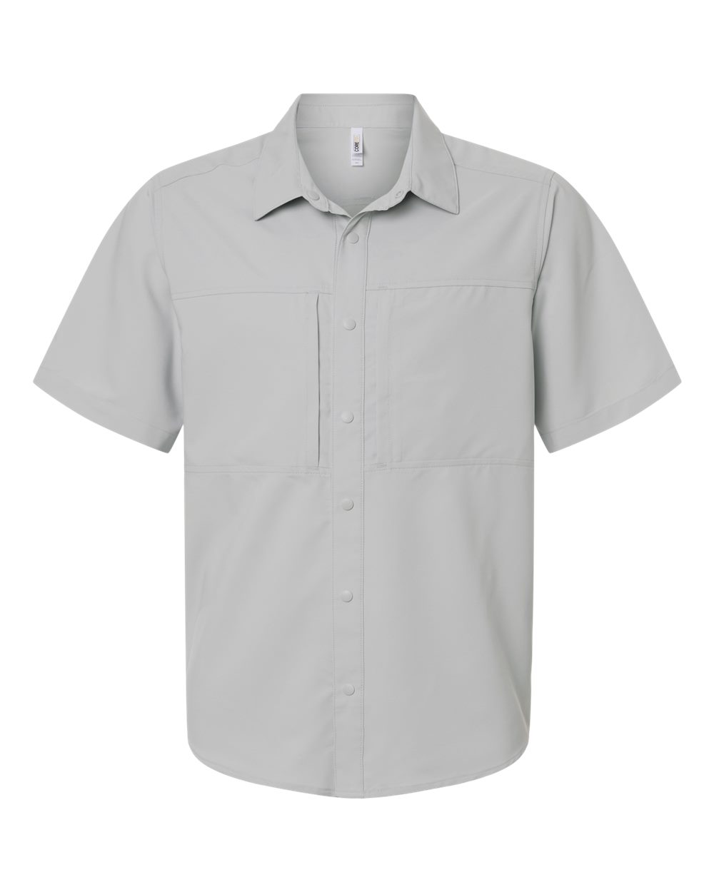 Front View of Platinum Men's UltraUVP Shoreline Short Sleeve Staff Shirt - CE520 plain
