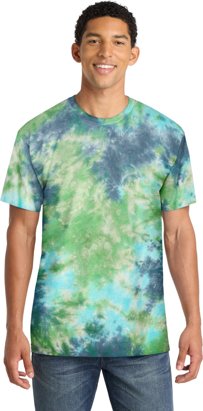 Front View of PlnErtCbst Port & Co Crystal Tie-Dye Tee PC145