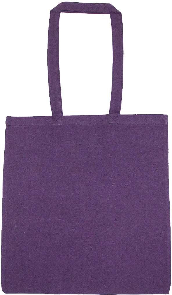 Front View of Plum Lightweight Recycled Canvas Tote Bag with Extended Handle - 8505R