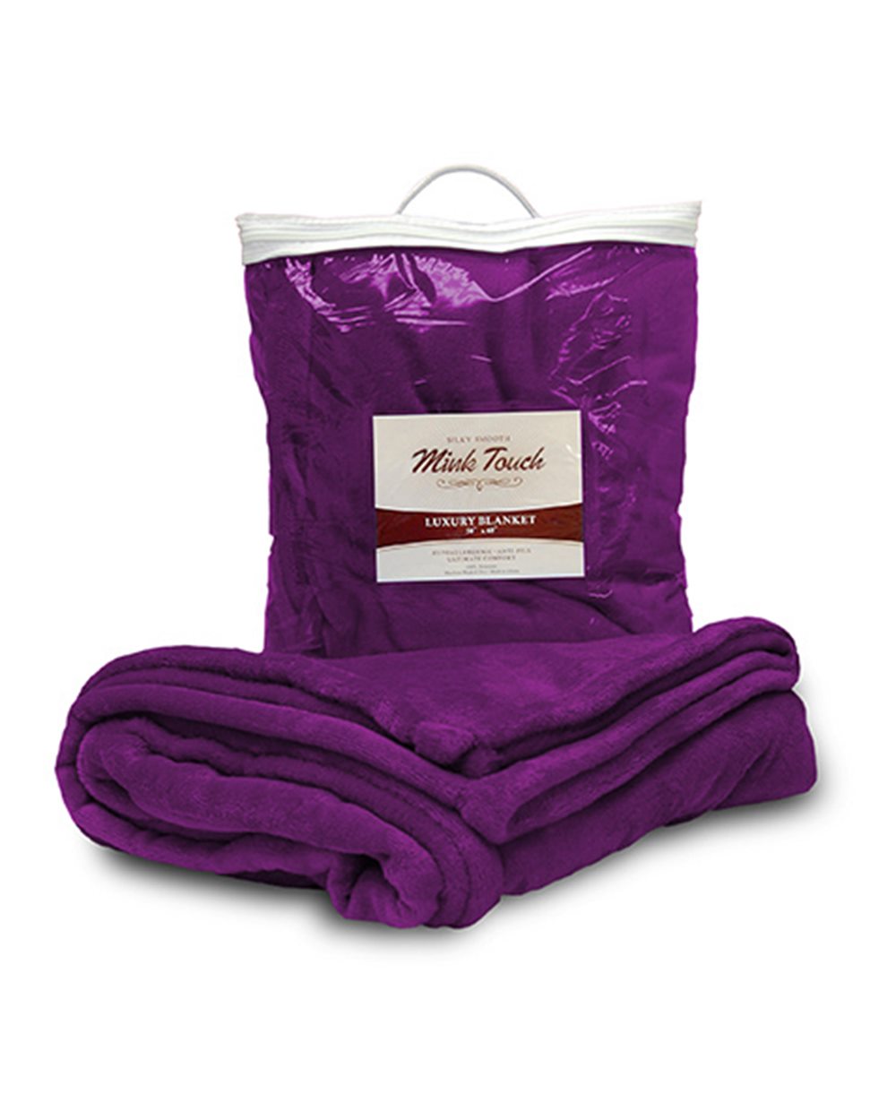 Front View of Plum Mink Touch Luxury Blanket - 8721
