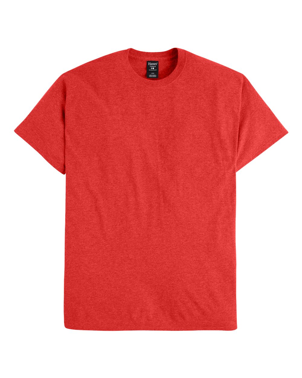 Front View of Poppy Red Heather Perfect-T Triblend T-Shirt - 42TB