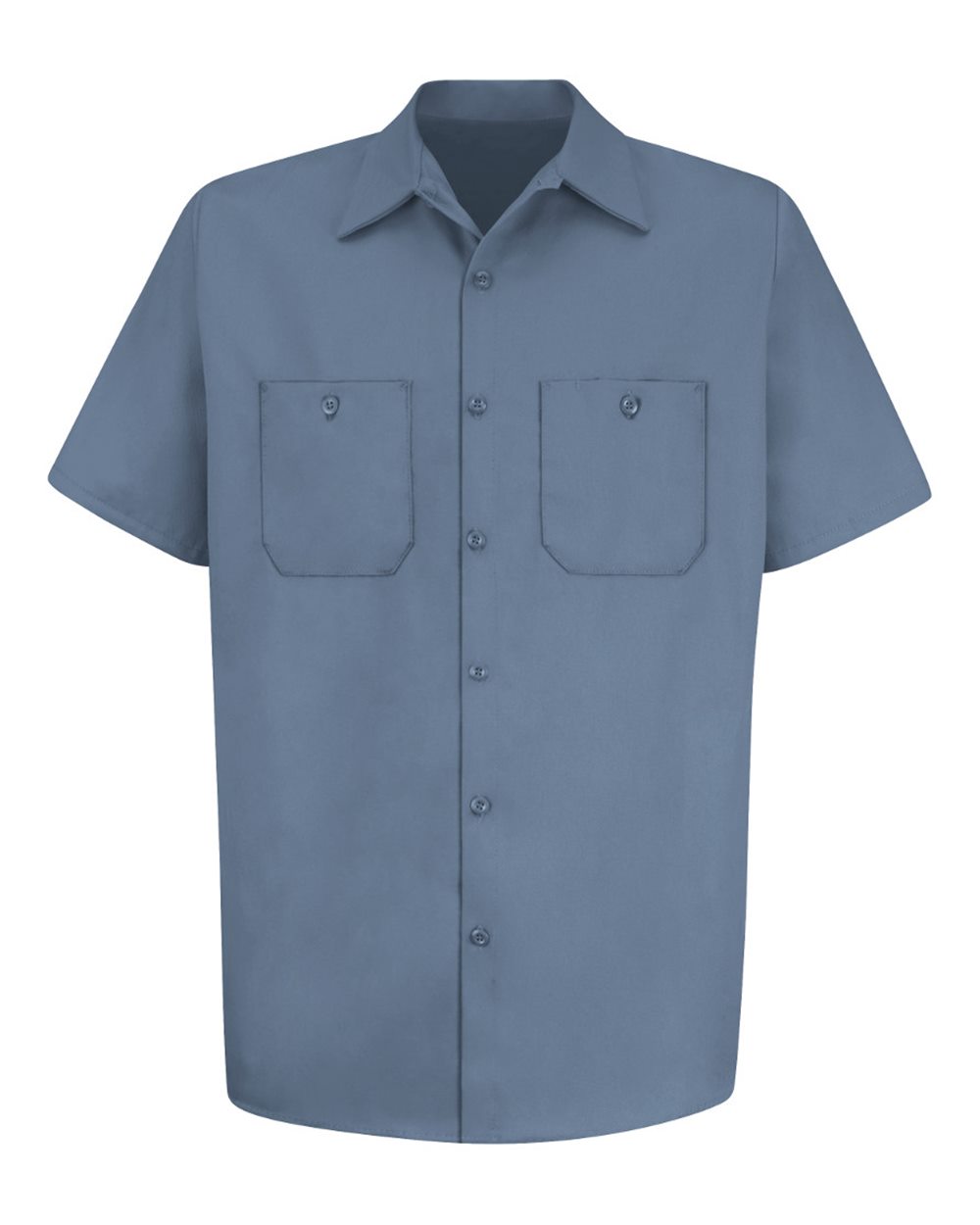 Front View of Postman Blue Cotton Short Sleeve Uniform Shirt - Tall Sizes - SC40T