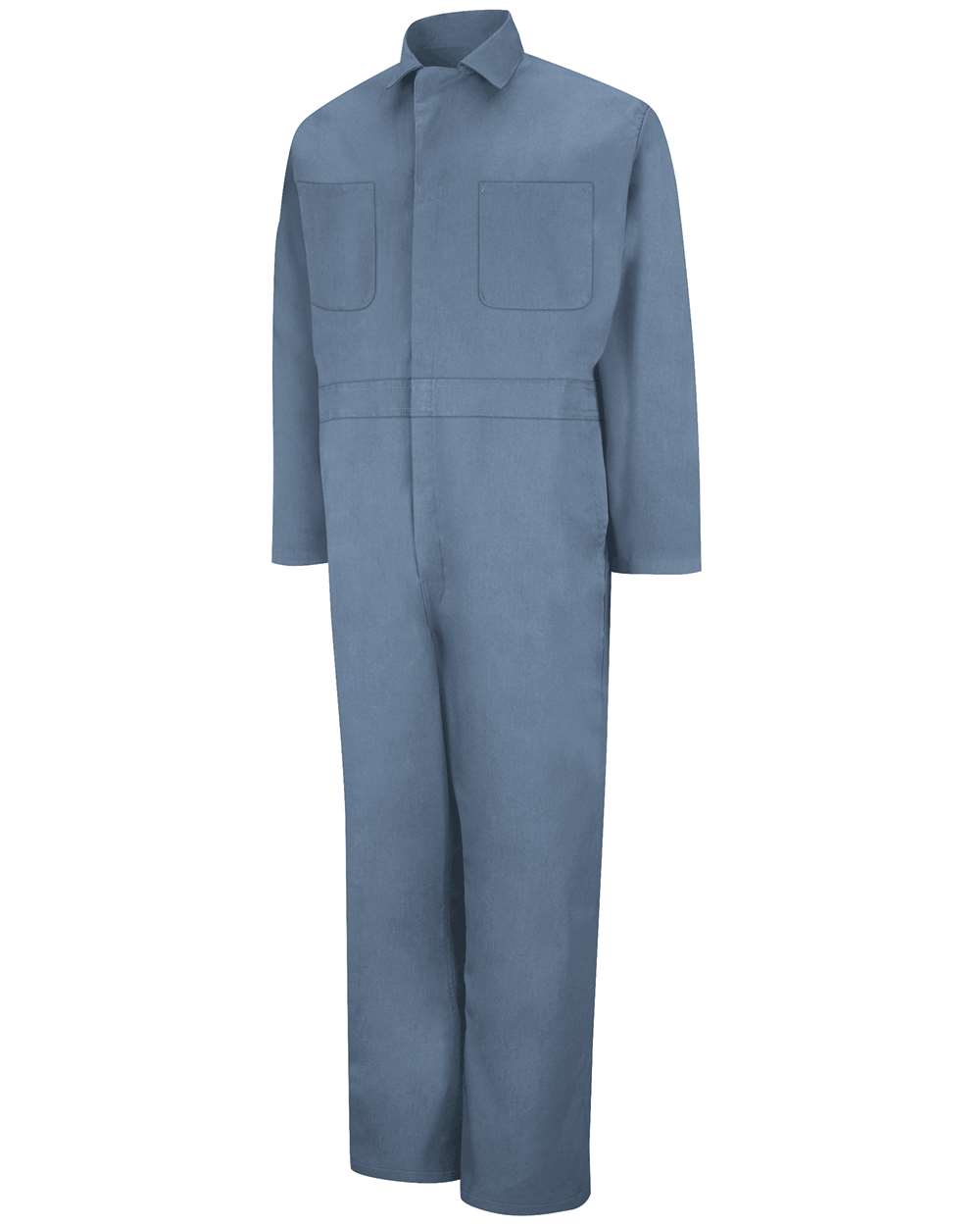 Front View of Postman Blue Twill Action Back Coverall Extended Sizes - CT10EXT