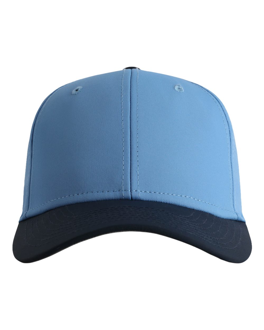 Front View of Powder Blue/ Navy The Elements Recycled Two-Tone Performance Cap - 7064