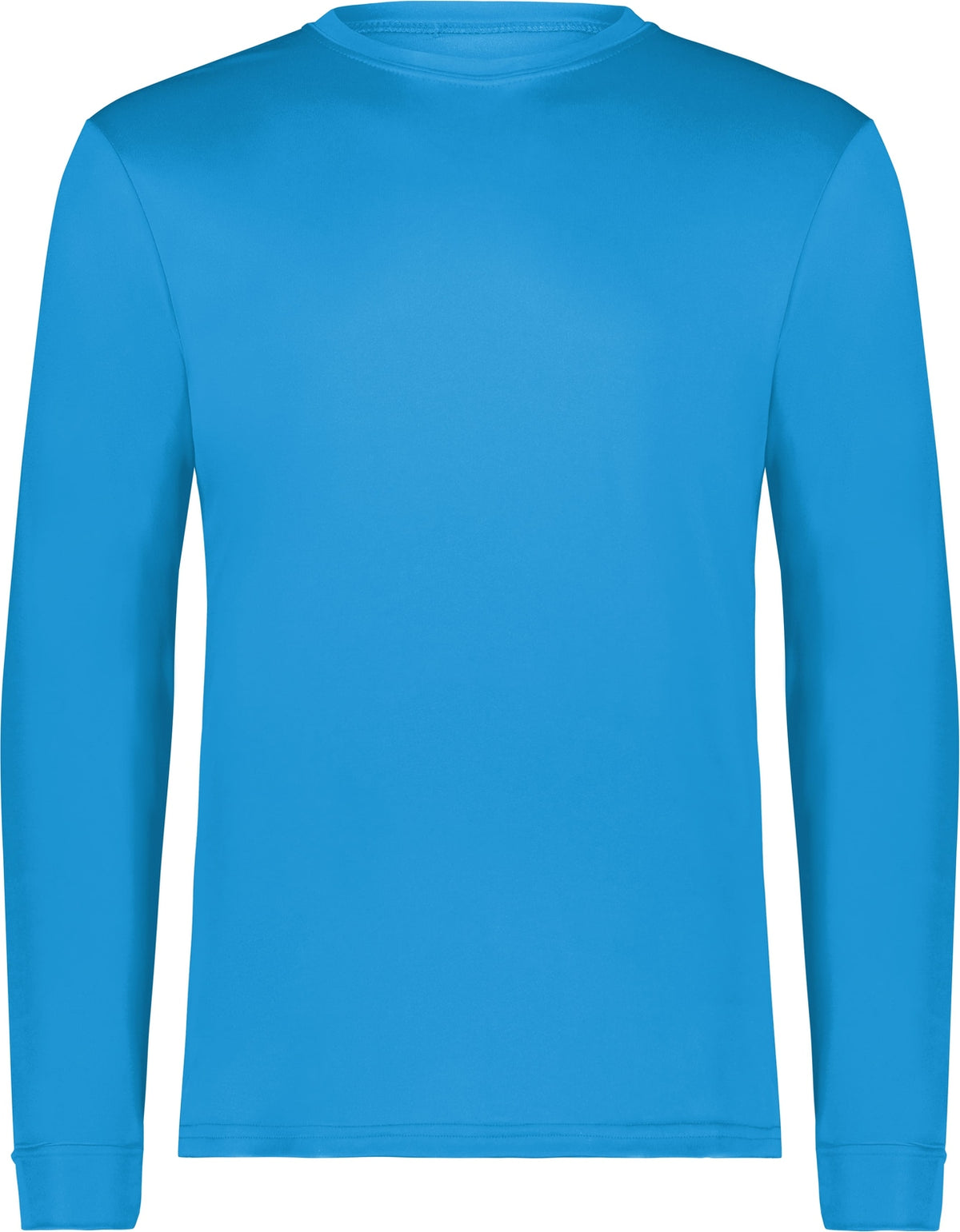 Front View of POWER BLUE WICKING LONG SLEEVE T-SHIRT