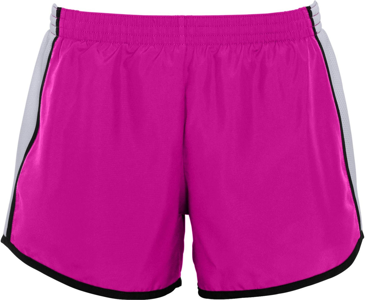 Front View of POWER PINK/WHITE/BLACK GIRLS PULSE TEAM SHORT