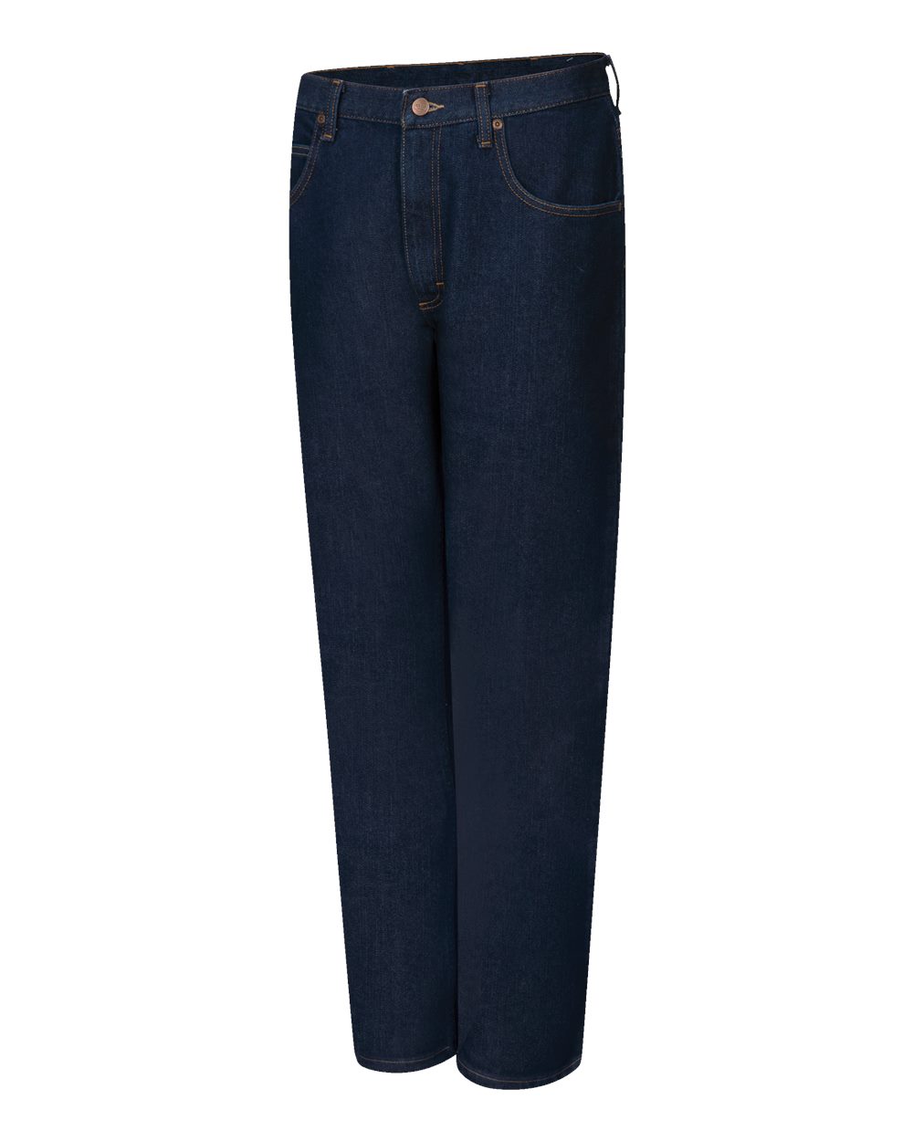 Front View of Prewashed Indigo - 28I Dura-Kap Flex Work Jeans - PD90