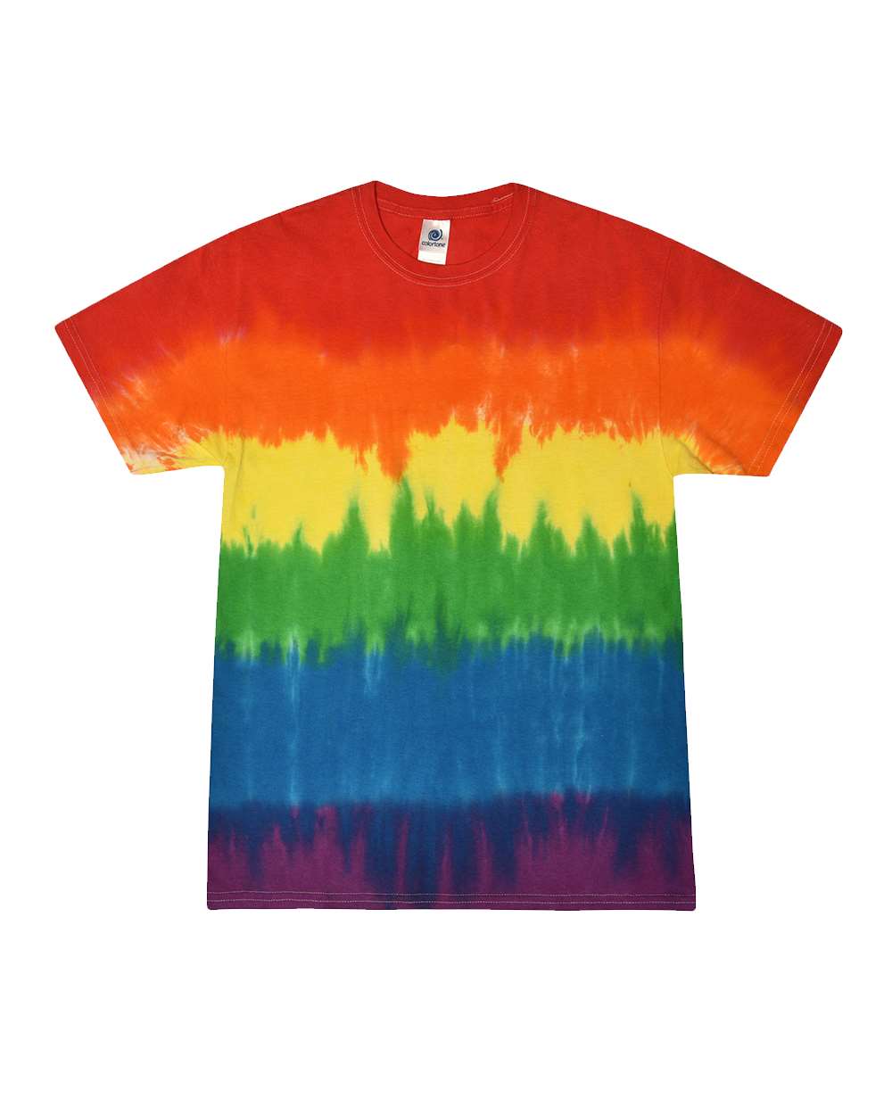 Front View of Pride Multi-Color Tie-Dyed T-Shirt - 1000