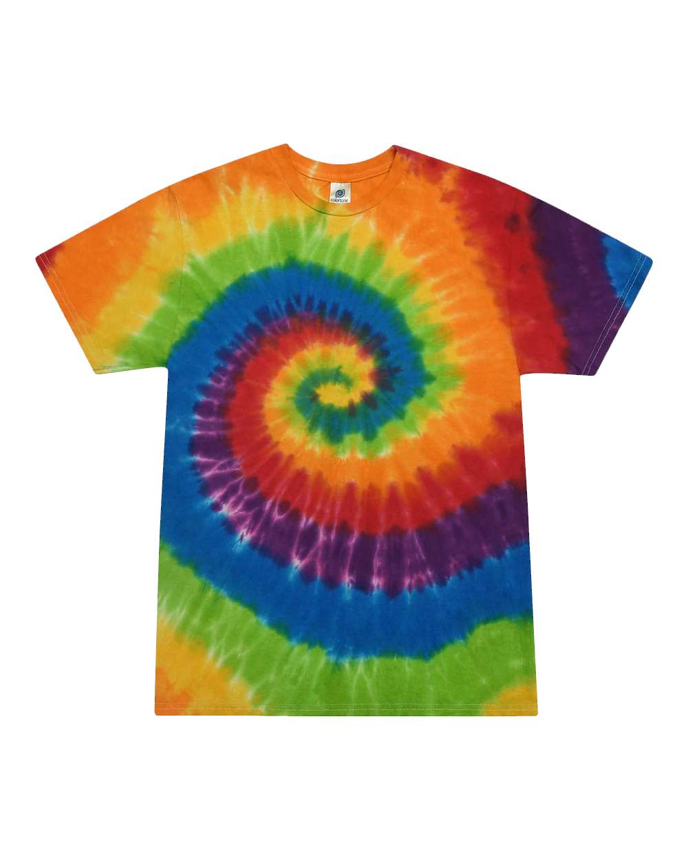 Front View of Prism Multi-Color Tie-Dyed T-Shirt - 1000