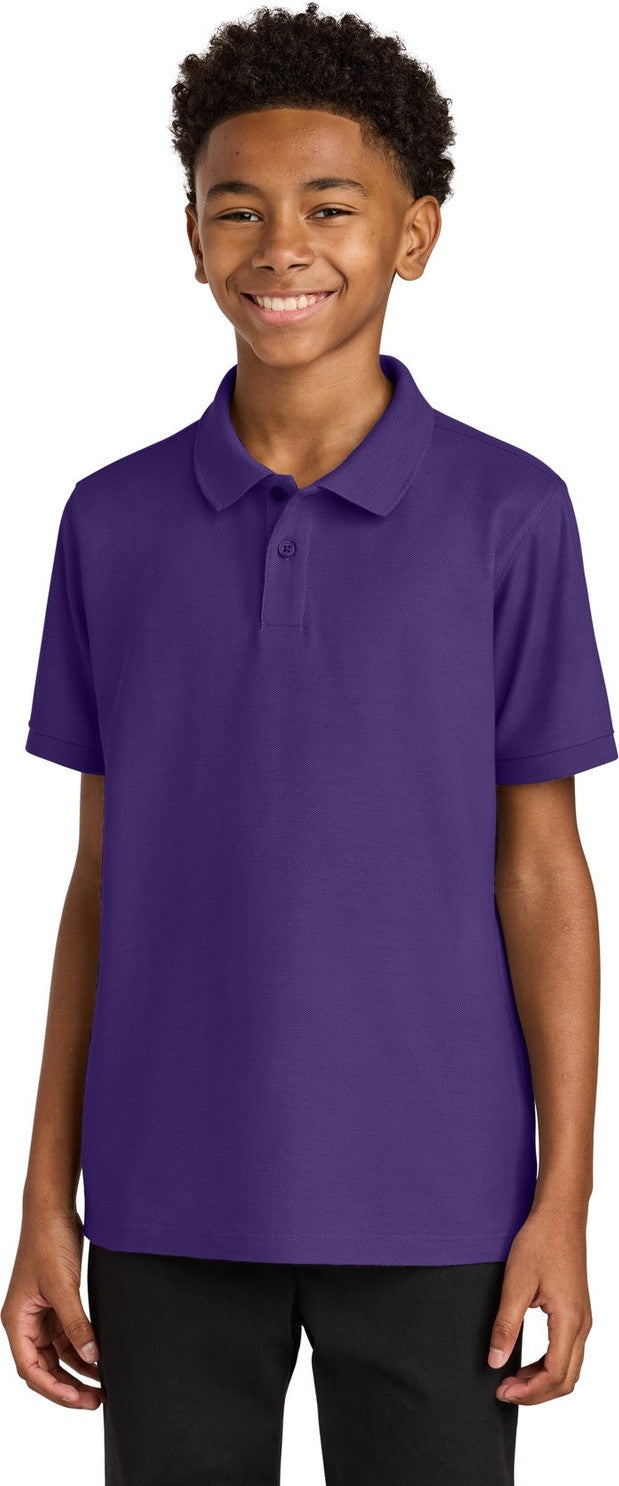 Front View of PrismPrpl Port Authority Youth Wearever Signature Pique Polo Y200