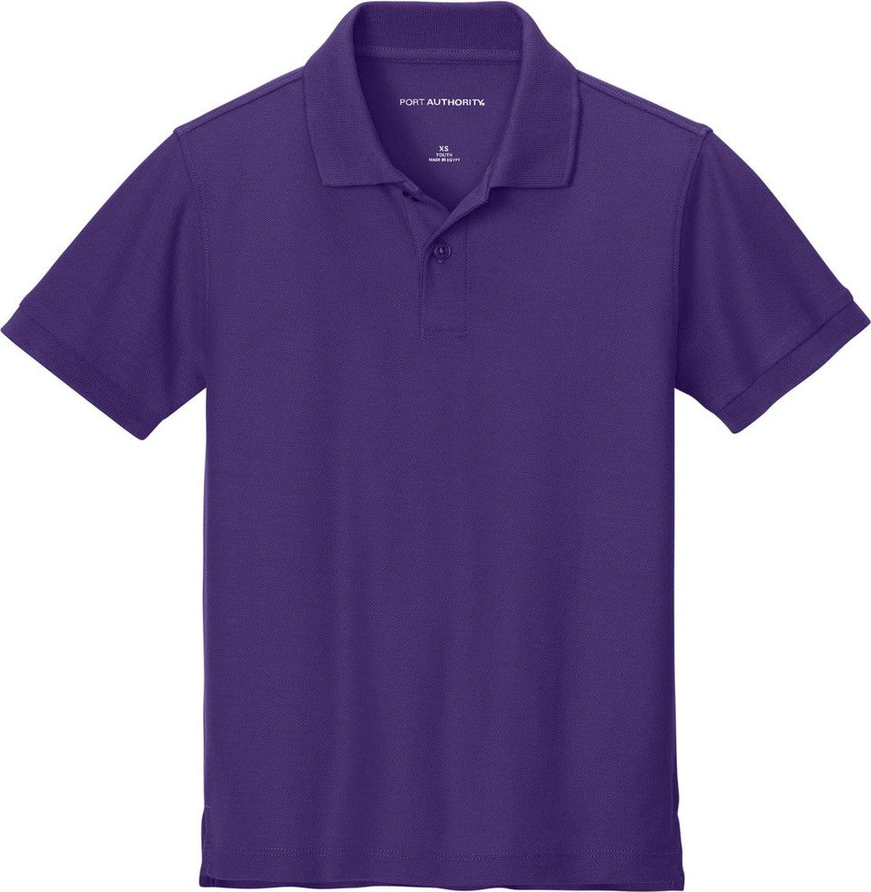 Front View of PrismPrpl Port Authority Youth Wearever Signature Pique Polo Y200