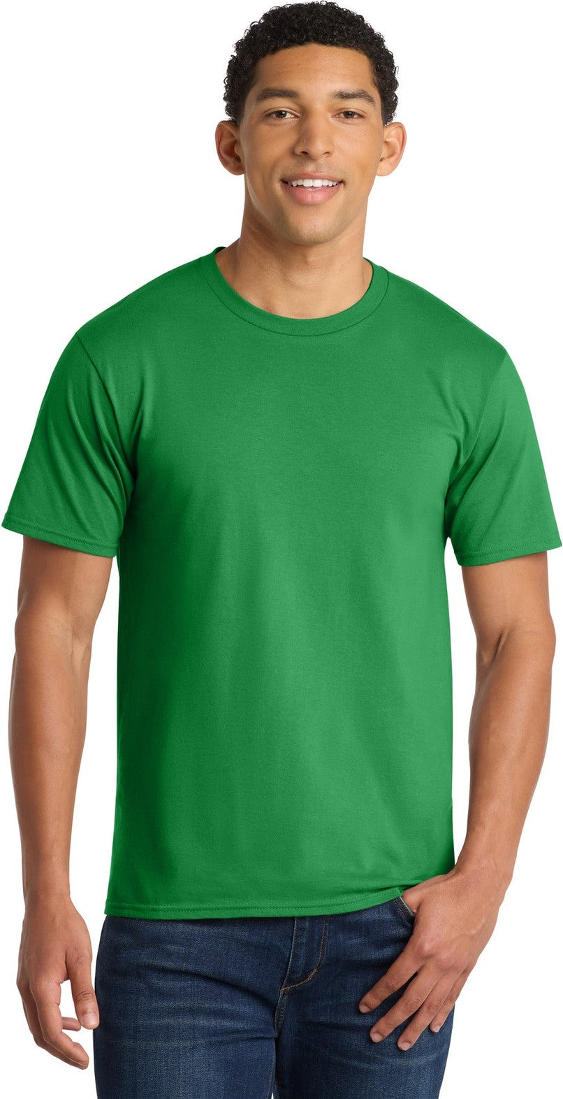Front View of Pro Kelly Grn Port & Co Fan Favorite Tee. PC450