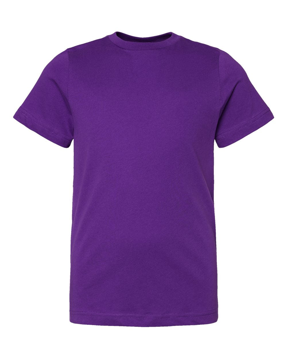 Front View of Pro Purple Youth Fine Jersey Tee - 6101